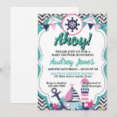 航海の挨拶 赤ちゃん歓迎会 招待状 (正面/裏面)