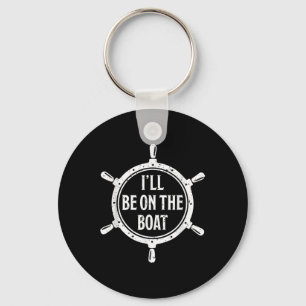航海の操舵輪ステッカー I"ll Be On The Boat _1 キーホルダー