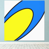 航海の日。青鮮やかはっきりした黄カーブアート キャンバスプリント (インサイチュ (ウッドフロア))
