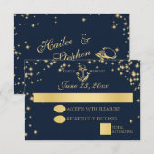 航海の星空きらきら結婚式返信 出欠カード (正面/裏面)