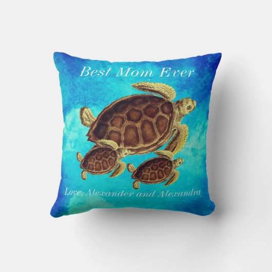 航海の最高の母は海の亀の水の色thr クッション (裏面)