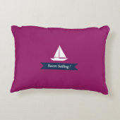 航海の最高の酒の赤 アクセントクッション (裏面)