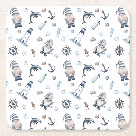 航海の格言! スクエアペーパーコースター (正面)