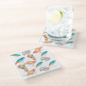 航海の模様 ガラスコースター (アングル)