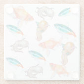 航海の模様 ガラスコースター (裏面)