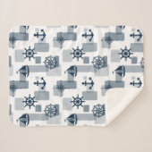 航海の模様 シェルパブランケット (正面(横))