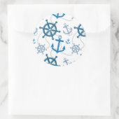 航海の模様 ラウンドシール (バッグ)