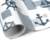 航海の模様 ラッピングペーパー (ロールコーナー)