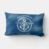 航海の歓迎ボート名いかりネイビーブルー ランバークッション (裏面)
