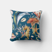 航海の水中競技ライフパターン/青 クッション (正面)