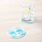 -航海の水彩いかり(1) ラウンドペーパーコースター (インサイチュ)