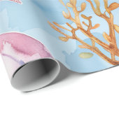 航海の水彩模様：珊瑚礁の紅葉 ラッピングペーパー (ロールコーナー)