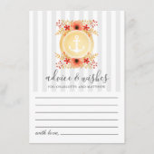 航海の水色フローラ金ゴールド結婚いかり アドバイスカード (正面)