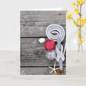 航海の波止場付きオーナメント カード (黄色い花)