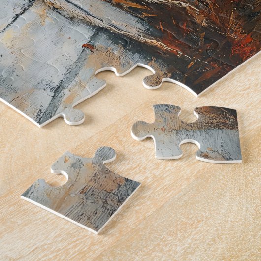 航海の波止場・ランタン水彩画 ジグソーパズル (側面)