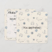 航海の海の赤ちゃんのお祝い会 招待状 (正面/裏面)
