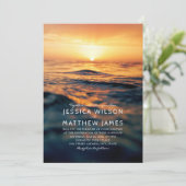 航海の海サンセットビーチをテーマ結婚にした 招待状 (スタンド正面)