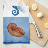 航海の海デザイン キッチンタオル (四つ折り)