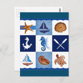 航海の海デザイン ポストカード (正面/裏面)