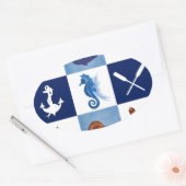 航海の海デザイン 楕円形シール (封筒)