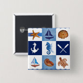 航海の海デザイン 缶バッジ (正面&裏面)