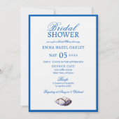 航海の海ビーチモダンブライダルシャワー 招待状 (正面)