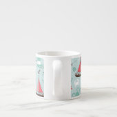 航海の海ブルーとバラ エスプレッソカップ (裏面)