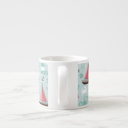 航海の海ブルーとバラ エスプレッソカップ (裏面)