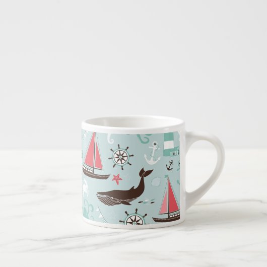 航海の海ブルーとバラ エスプレッソカップ (右)