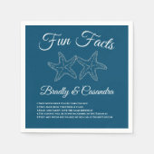 航海の海ブルーの結婚ヒトデおもしろいの事実 スタンダードカクテルナプキン (正面)