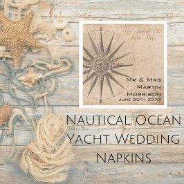 航海の海ヨッ結婚ト スタンダードカクテルナプキン