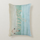 航海の海リラックス水彩上のロープ文字 アクセントクッション (正面(垂直))