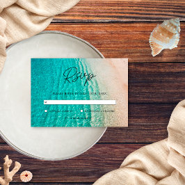 航海の海夏ビーチ行先結婚式 出欠カード