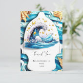 航海の海波赤ちゃんシャワー サンキューカード (スタンド正面)