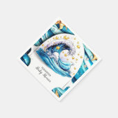 航海の海波赤ちゃんシャワー スタンダードカクテルナプキン (角)