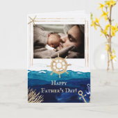 航海の海父の日と写真 カード (黄色い花)