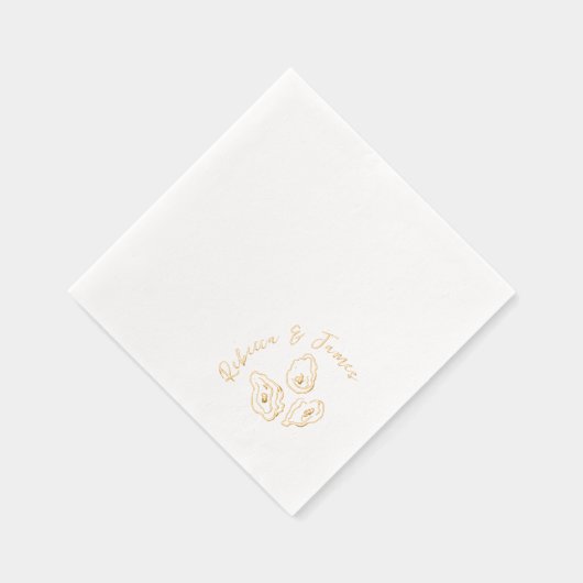 航海の牡蠣の手ファンキー引結婚き 箔ナプキン (右)