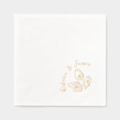 航海の牡蠣の手ファンキー引結婚き 箔ナプキン (正面)