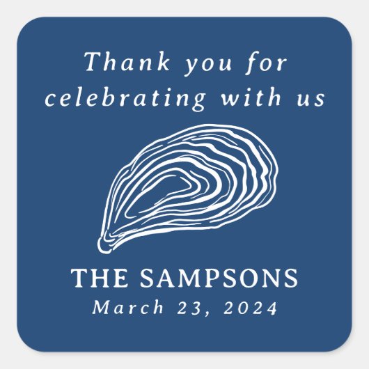 航海の牡蠣結婚殻 スクエアシール (正面)