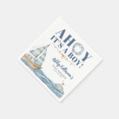 航海の男の子のシャワーだ スタンダードカクテルナプキン (角)