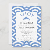 航海の男の子の男の赤ちゃんシャワー 招待状 (正面)
