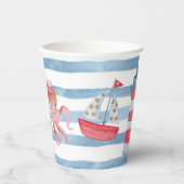 航海の男女兼用水色カラフル 紙コップ (正面)
