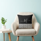 航海の白黒モノグエレガントラムイニシャルバス クッション (椅子)