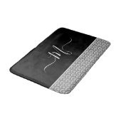 航海の白黒モノグエレガントラムイニシャルバス バスマット (アングル)