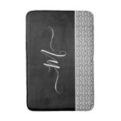 航海の白黒モノグエレガントラムイニシャルバス バスマット (正面縦)