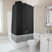 航海の白黒モノグラエレガントムイニシャル シャワーカーテン (インサイチュ)