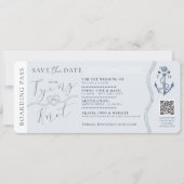 航海の目的地ウェディング 搭乗券 招待状 (正面)