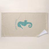 航海の砂に乗ったパーソナライズされた馬 ビーチタオル (正面)