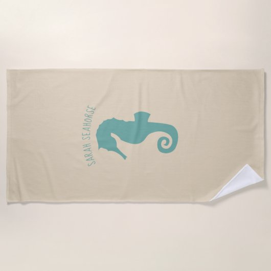 航海の砂に乗ったパーソナライズされた馬 ビーチタオル (正面)