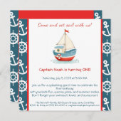 航海の第1期バースデープールパーティの招待状 シーズンカード (正面/裏面)